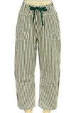 Striped Drawstring Straight Jeans