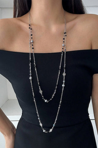 Pearl Layered Chain Necklace