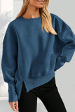 Crew Neck Side Slit Sweatshirt