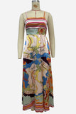 Sleeveless Maxi Dress with Printed Details