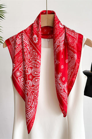 Paisley Print Satin Finish Square Scarf