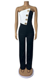 Asymmetric Button Jumpsuit