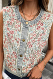 Floral Button Front Vest