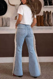 Fringe Side Wide Leg Jeans