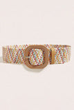 Textured Round Buckle Belt