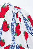 Tie-Front Patterned Blouse