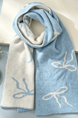 Bow Motif Knit Scarf