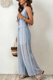 Lace-Up Sleeveless Wide-Leg Set