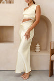 Elegant One-Shoulder Cutout Dress
