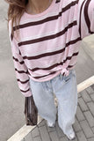 Striped Crew Neck Long Sleeve Top