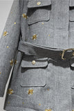 Embellished Utility Belted Jacket