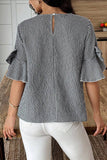 Ruffle-Sleeve Gingham Tee