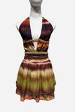 Halter Neck Flared Mini Dress