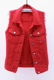 Sleeveless Collared Button-Front Vest