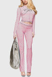 Polka Dot Hoodie and Flare Pants Set