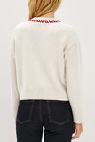 Floral Intarsia Knit Button-Front Cardigan