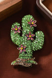 Crystal Cactus Flower Brooch