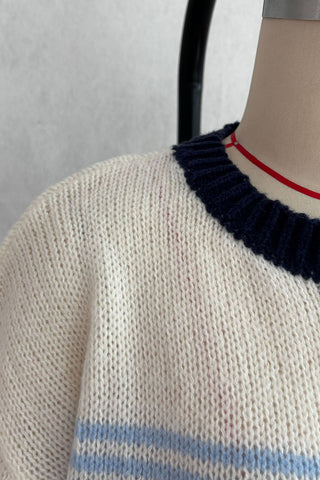 Striped Button-Front Ruffle Cuff Cardigan