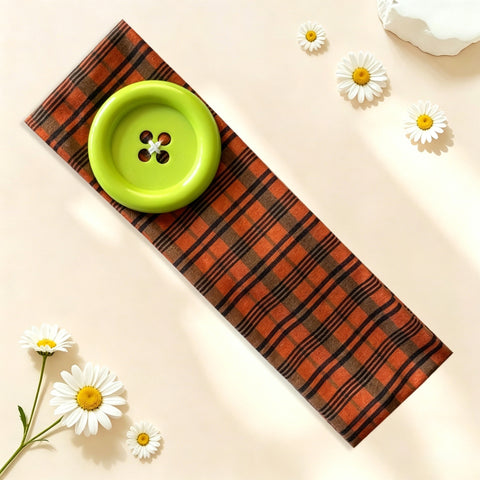Plaid Button Headband