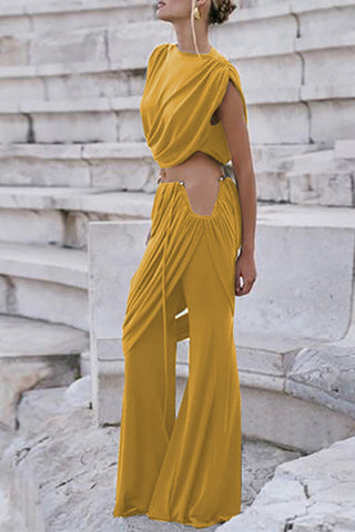 Draped Two-Piece Pants Set