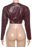 Asymmetrical Lapel Leather Jacket