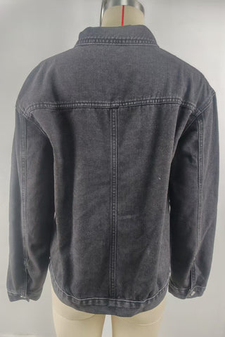 Stand Collar Asymmetric Button-Front Jacket