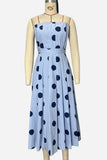 Strapless Polka Dot Midi Dress