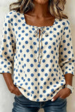 Polka Dot Square Neck Blouse