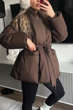 Belted Shawl Collar Puffer Coat