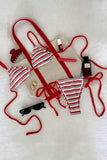 Striped Bikini Set with Tie Details