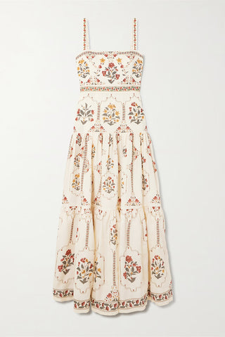 Bohemian Vacation Dress with Floral Print