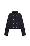 Button Double-Breasted Crop Jacket