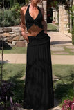 Halter Tie-Back Skirt Set