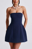 Strapless Sweetheart Fit and Flare Mini Dress