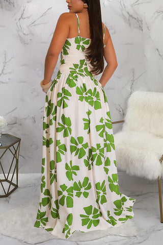 Strapless Floral Maxi Skirt Set