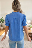 Ruffled Puff Sleeve Button Blouse