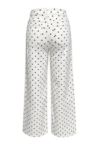 Polka Dot High-Waist Straight Jeans