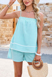 Striped Sleeveless Short Set