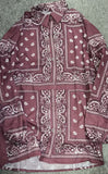 Button-Front Paisley Shirt and Skirt Set