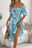 Off-Shoulder Floral Casual Dress