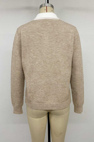 Argyle Knit Polo Collar Sweater