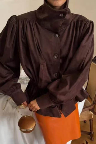 Puff Sleeve Drawstring Waist Jacket