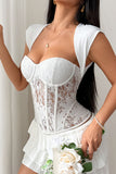 Lace Sweetheart Tie-Back Corset Tank