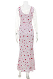 Floral Square Neck Skirt Set