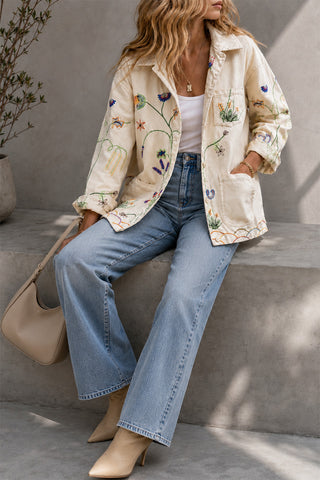 Floral Accent Pocket Jacket