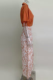 Abstract Blouse and Wide-Leg Pants Set