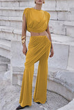 Draped Two-Piece Pants Set