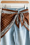 Paisley Polka Dot Satin Scarf