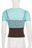 Sheer Lace Top with Cami Set