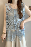 Sleeveless Crochet Fringe Tank